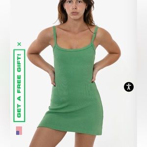 Los Angeles apparel ribbed green dress